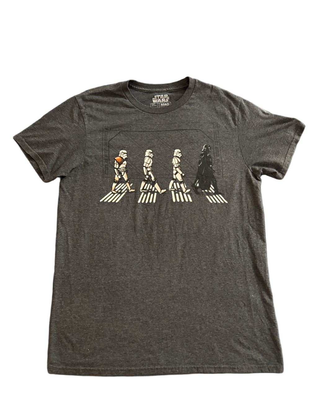 Star Wars Stormtrooper Abbey Road Graphic Tee Gray Darth Vader Shirt Medium